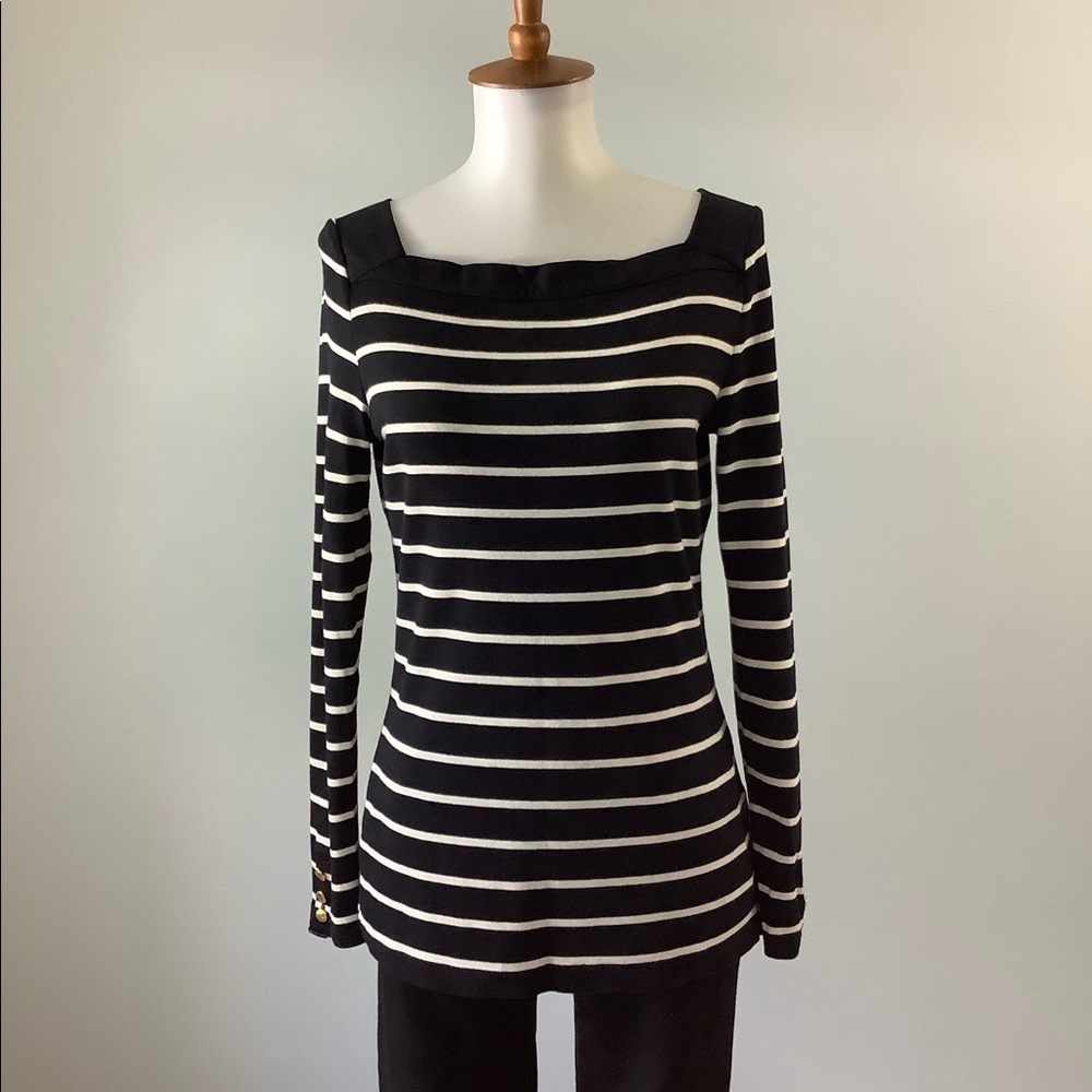 Lauren Ralph Lauren Striped Square Neckline Top